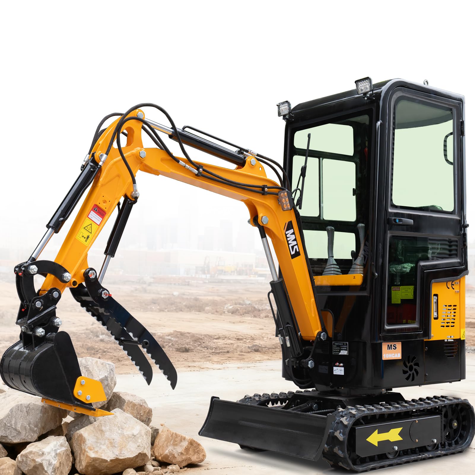 Amazon.com : MMS 1 Ton Mini Excavator with Enclosed Cab, Hydraulic