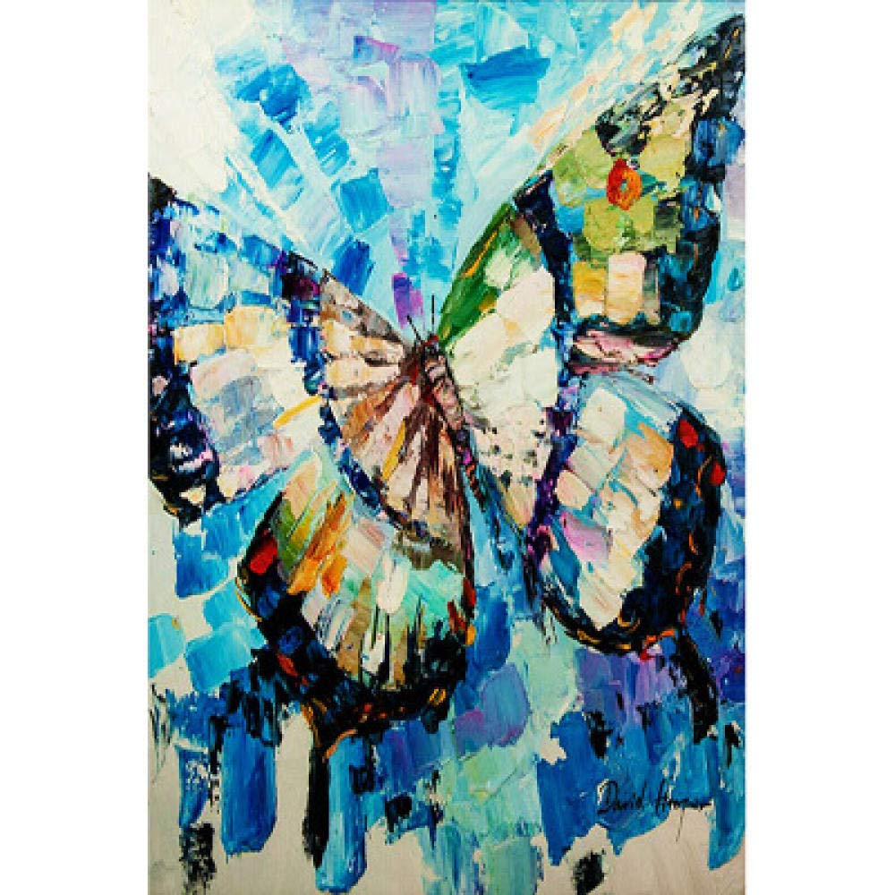 Peinture diamant 5D papillon bleu broderie mosaïque 40x60 cm art créatif