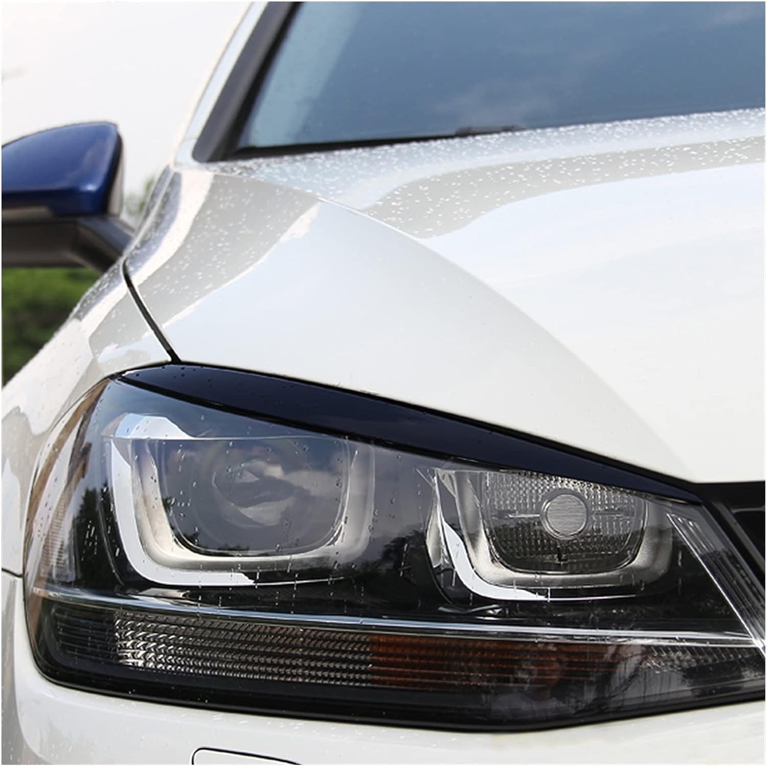 PAREKS Headlight Eyebrows for VW Golf 7 MK7/GTI R 2013-2018,Front Headlight Eyelid Trim Cover Car Styling