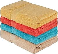 Vista 12 de BolBom*S Juego de 4 toallas de baño, 30 x 60 pulgadas, grandes, 100% algodón, a rayas, suaves, absorbentes y de secado rápido, para baño, piscina