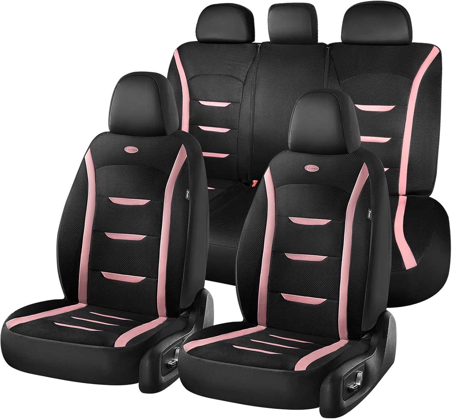 FLORICH Car Seat Covers Full Set, Air Cool Mesh Thick Car Seat Covers, Car Seat Protectors 5 Seats Airbag Compatible, Front and Rear Seat Covers, Breathable Automotive Seat Covers Fit for Most Cars