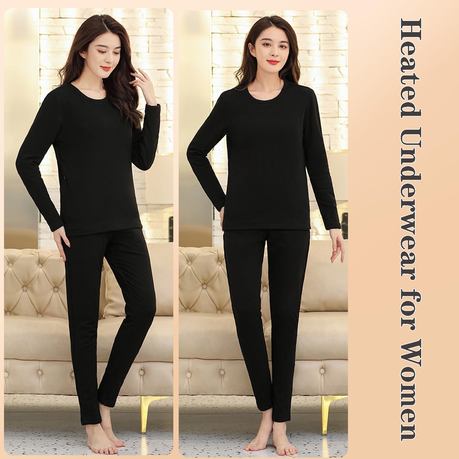 Uomini Donne Riscaldate Thermal Underwear Fleece Foderato Long Johns Base Layer Top Set Inferiore con 40 Zone di Riscaldamento
