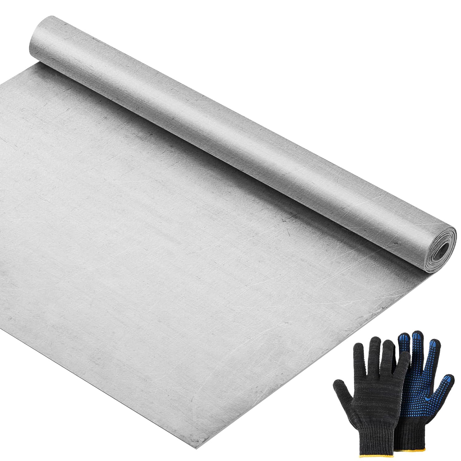 Moxweyeni 1/32'' x 16'' x 16'' Lead Sheet Roll, Industrial Grade Flexible Lead Sheeting for Radiation Shielding, Roofing & Soundproofing, Heavy Duty, with Gloves