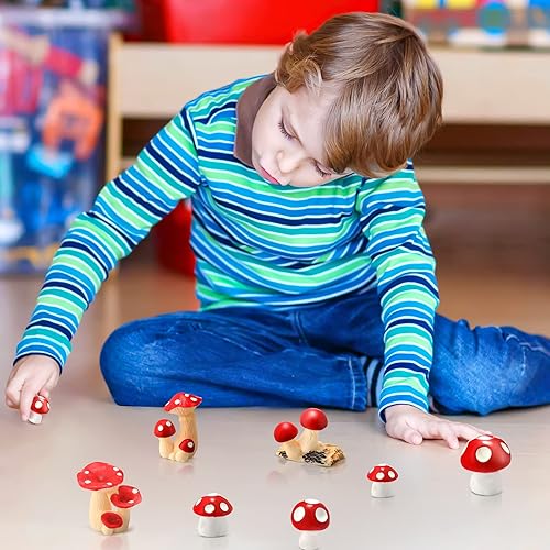 Miniatura 5 de Yulejo 120 piezas a granel de pequeñas figuras de hongos pequeños decoración interior exterior jardín figuras miniatura hongos hada adorno