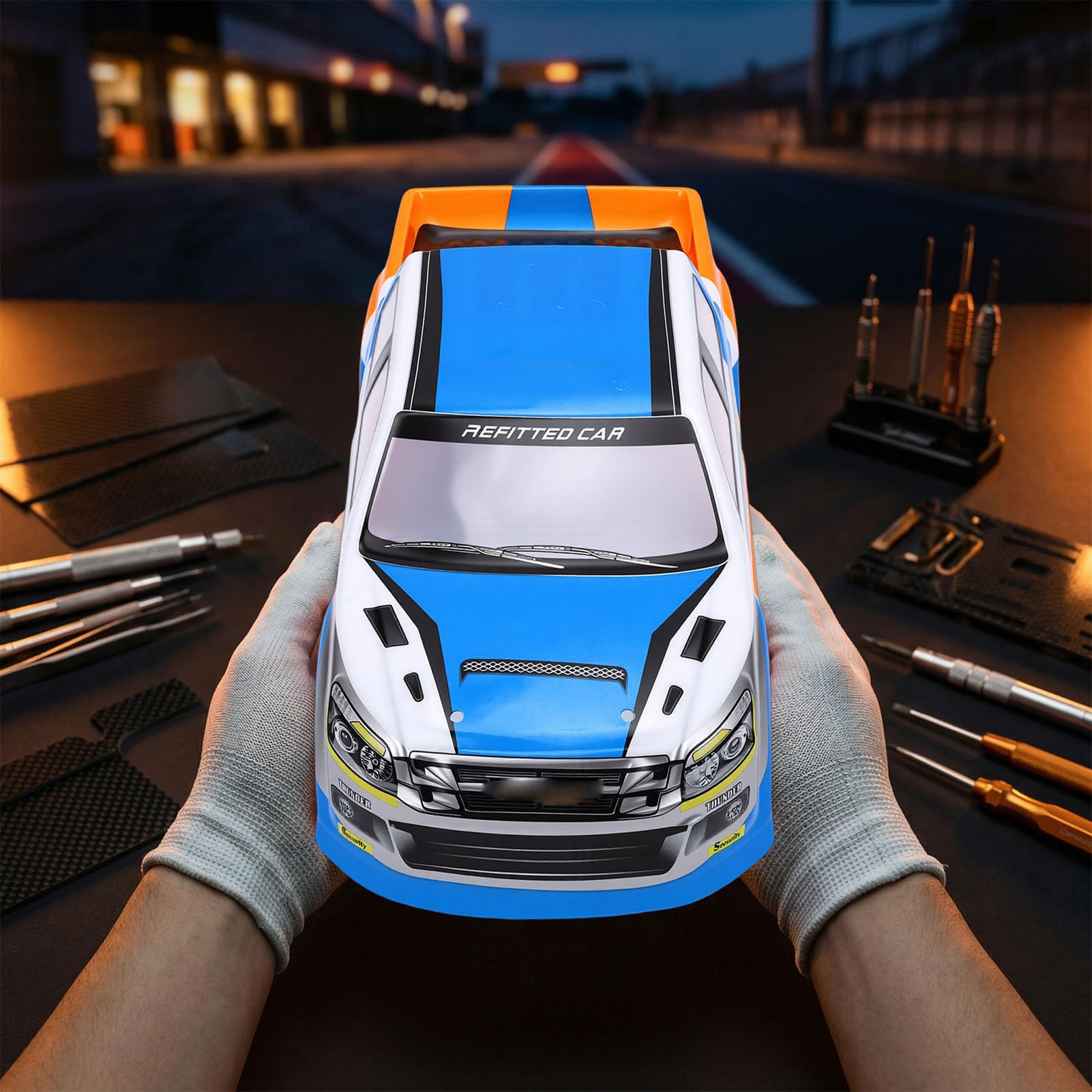 Ejoyous Carrocería de Coche RC, Acabado de Pintura Precortada de PVC para Camioneta Pickup a Escala 1:10, Elegante Cubierta de Modificación para Vehículos RC con Distancia Entre Ejes de 26 Cm (Blue)