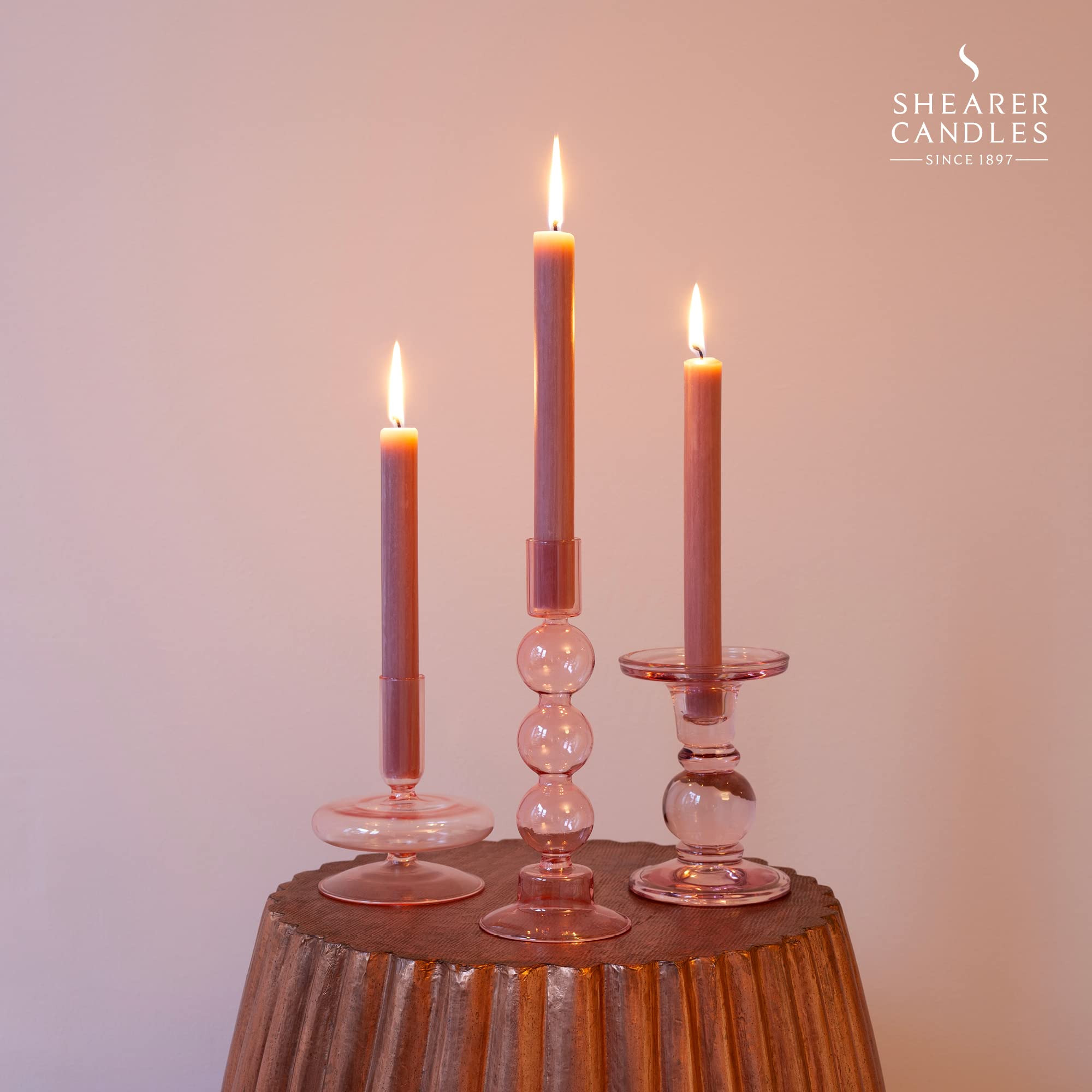 Shearer Candles – Candele Da Cena Rosa Scuro 25,4 Cm – Set 6 Pezzi – Senza Profumo E Antigoccia – 11 Ore Di Combustione