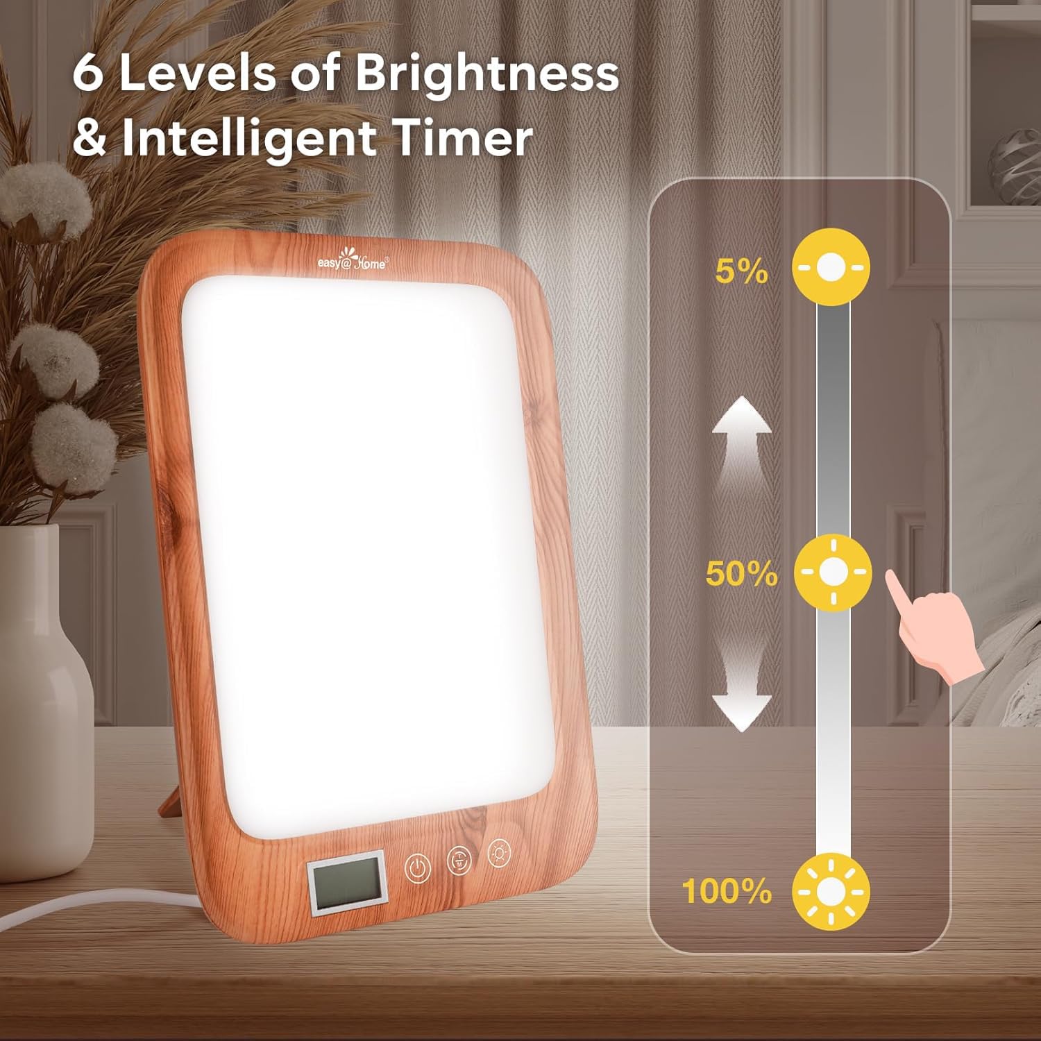 LED Tageslichtlampe 10000 Lux Lichttherapielampe mit 3 Farbtemperaturen Touch Dimmen Sonnen Lampe Timerfunktion Daylight Lampe Memoryfunktion Tageslicht UV-freie LED Lichttherapieleuchte Innen