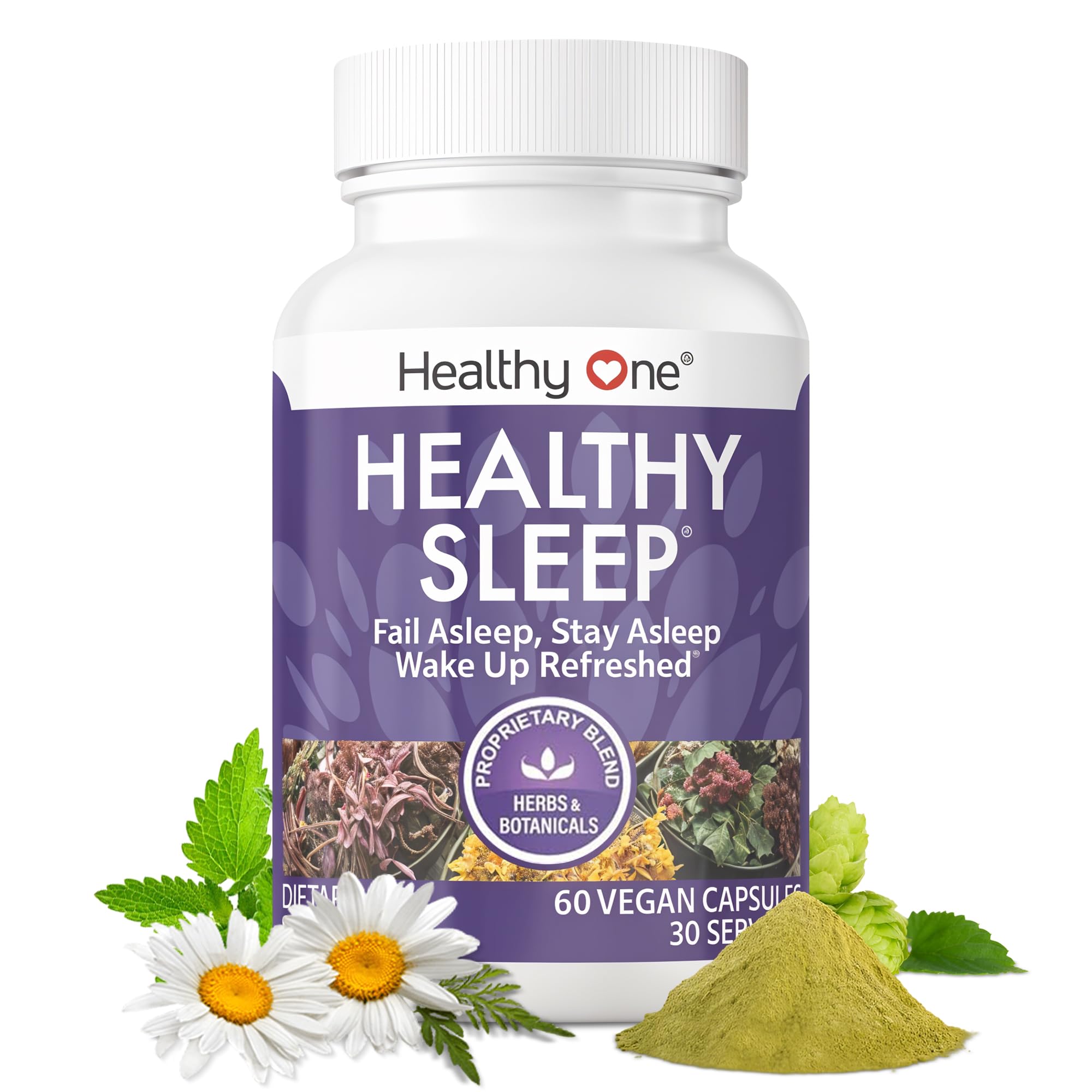 Healthy Sleep - 10 REM Inducing Ingredients - Supports All Stages of Deep Rest - Insomnia - Anxious - Restless - Melatonin - Valerian - Chamomile -