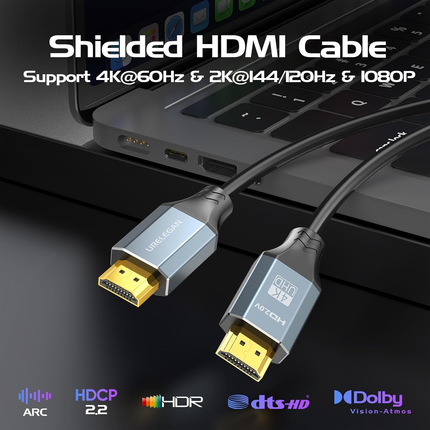 HDMI Cable 10-Pack, HDMI Cable 6FT, HDMI Cord Pack 10, 18Gbps High Speed HDMI with Ethernet/ARC, 3D, HDCP 2.2, ARC-Compatible with PC, Monitor, Roku/LG/TV/PS4 PS5/Xbox/Switch/Soundbar and More