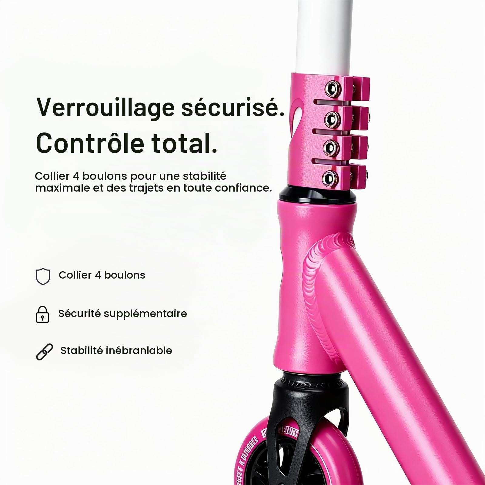 Trottinette Freestyle, Direction à 360°, Stunt Scooter avec Roues en PU 85A 100 mm, Trotinette pour Enfants Adolescent Adultes, Capacité de Charge: 100 kg, Aluminium