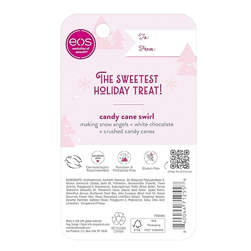 Miniatura 10 de eos Regalo de mantequilla labial navideña Super bálsamo de remolino de bastón de caramelo, humedad 24H, relleno de calcetines, 0.35 onzas líquidas