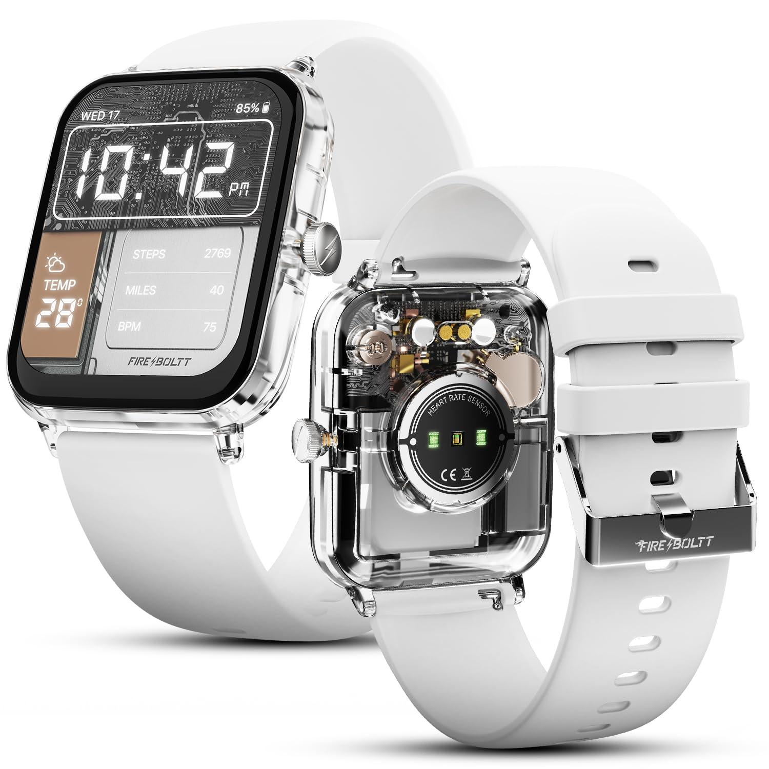 Fire-Boltt Ninja Phantom Smart Watch 1.83” Display, Transparent Clear Body Design, Bluetooth Calling, 120+ Sports Modes, Voice Assistant, AI Outfit Watch Face Smartwatch for Men & Women Frost White-picture-12