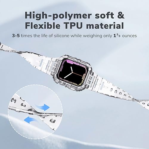 Miniatura 2 de Paquete de 2 correas compatibles con Apple Watch de 1.496 pulgadas, 1.575 pulgadas, 1.614 pulgadas, 1.654 pulgadas, 1.732 pulgadas, 1.772 pulgadas,