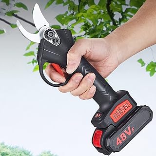 Tesoura De Poda Elétrica 48v Bateria De Lítio Tesoura De Poda De Jardim Portátil Leve Tesoura De Poda Elétrica Sem Fio com 30mm De Diâmetro De Corte Cortador De Ramos Ferramenta De Paisagismo