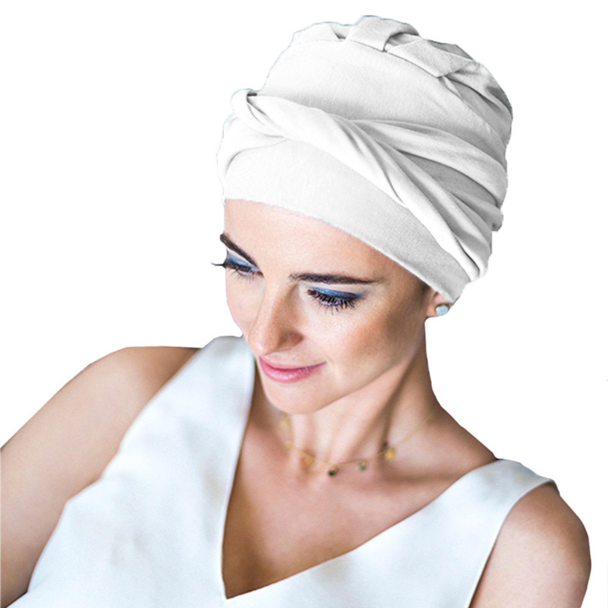 CAREBELL Oncologische tulband voor chemotherapie, ideaal voor patiënten met haaruitval, bescherming bij alopecia, comfortabel design van staal, comfortabel en ademend, bamboestof., Malva 14, one size
