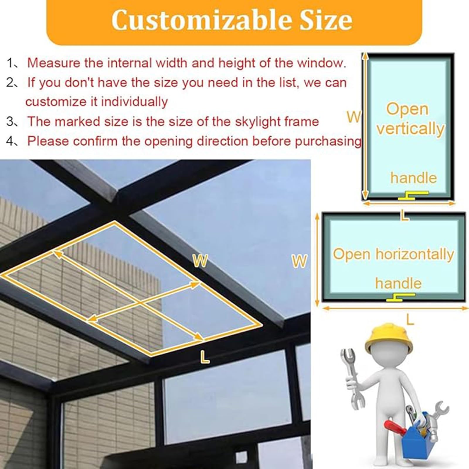 WIGING Casa con Claraboya Ventana De Tejado Ático Techo Pequeño Tapa De Trampilla De Escape Sótano Puerta con Luz Natural Montaje Empotrado Subterráneo Ventana De Pozo De Luz(White)