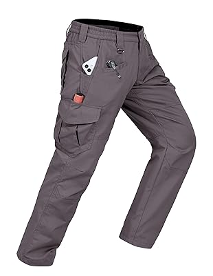Mens Work Pants Cargo Tactical Construction for Men Ripstop Waterproof Lightweight Outdoor Hiking with Pockets