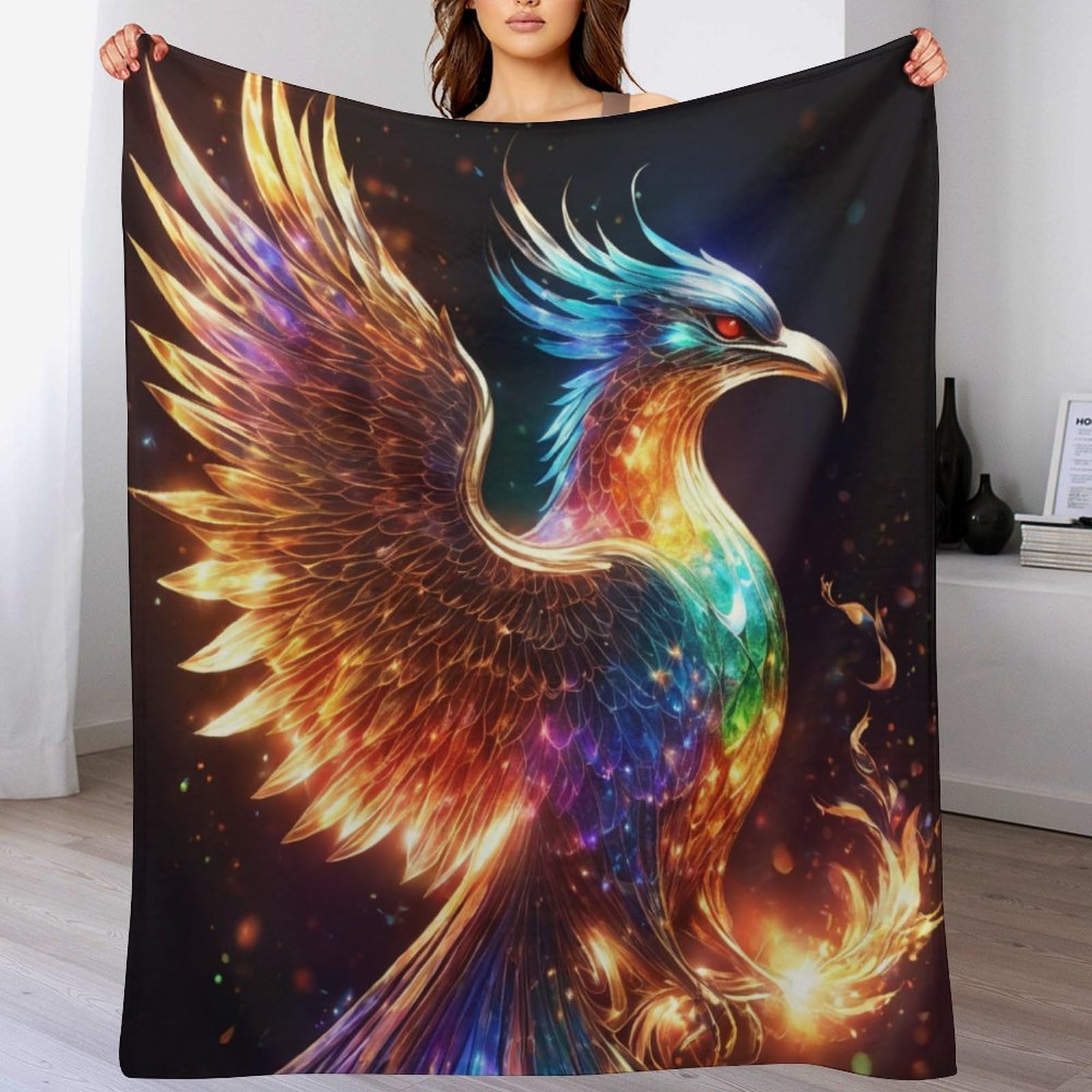 Couverture de phénix haut de gamme en flannel polaire moelleuse pour lit