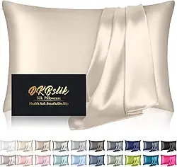 Fronha de seda para cabelo e pele, fronhas de seda de amoreira, tamanho king, anti-acne, refrescante, para beleza, ambos os lados, capas de almofada de cetim de seda natural com zíper oculto