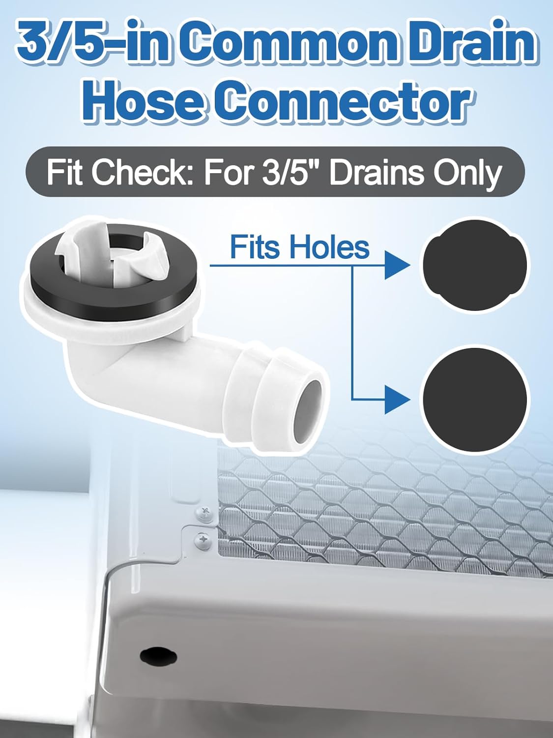 10ft Air Conditioner Drain Hose, 3/5 inch Portable AC Drain Hose Connector, Replacement for Universal Mini-Split Unit and Window Air Conditioner Unit kit Parts