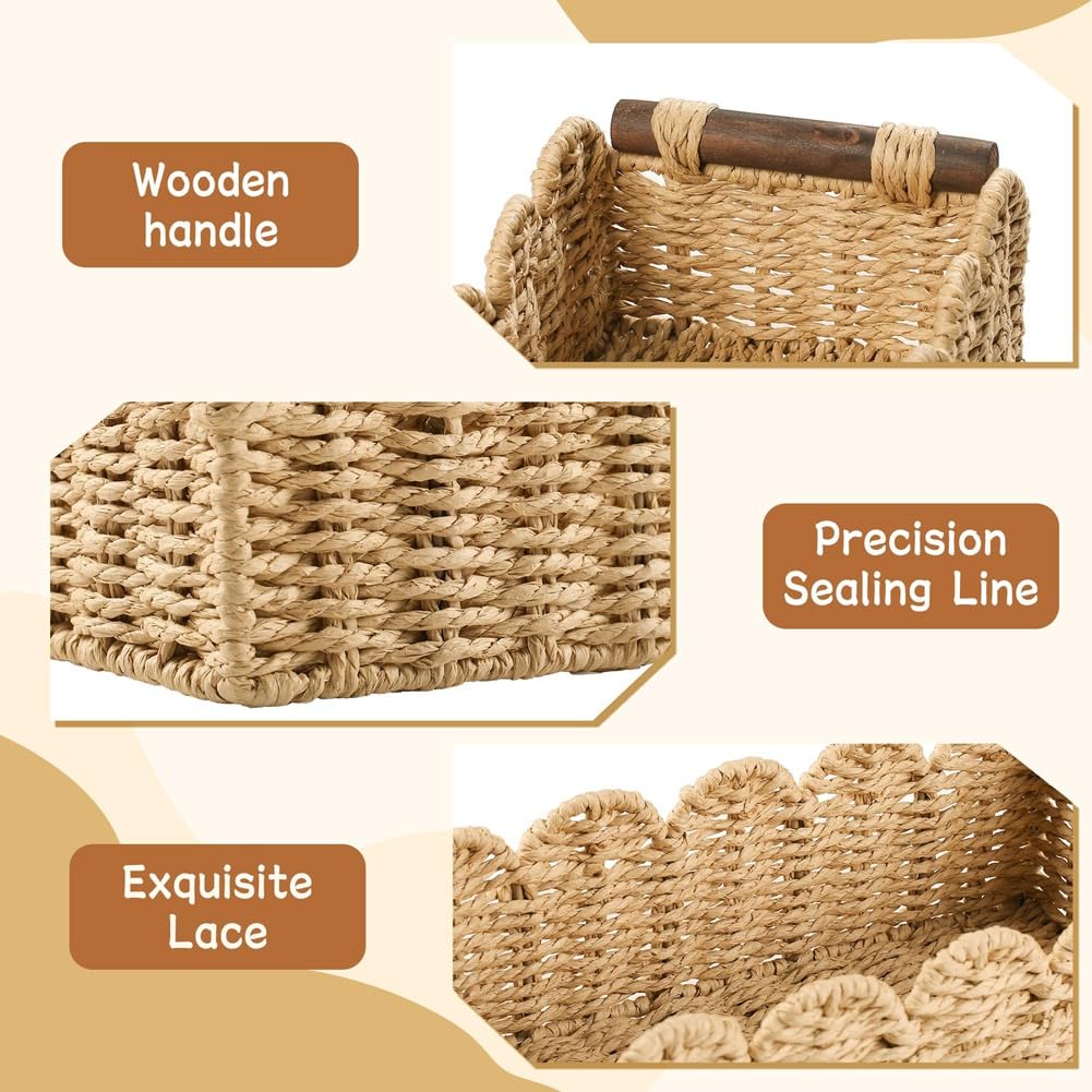 Cesta de Mimbre para Guardar Papel Higiénico: Organizador de Baño, Cesta Decorativa para Habitación Infantil, Cocina y Dormitorio.