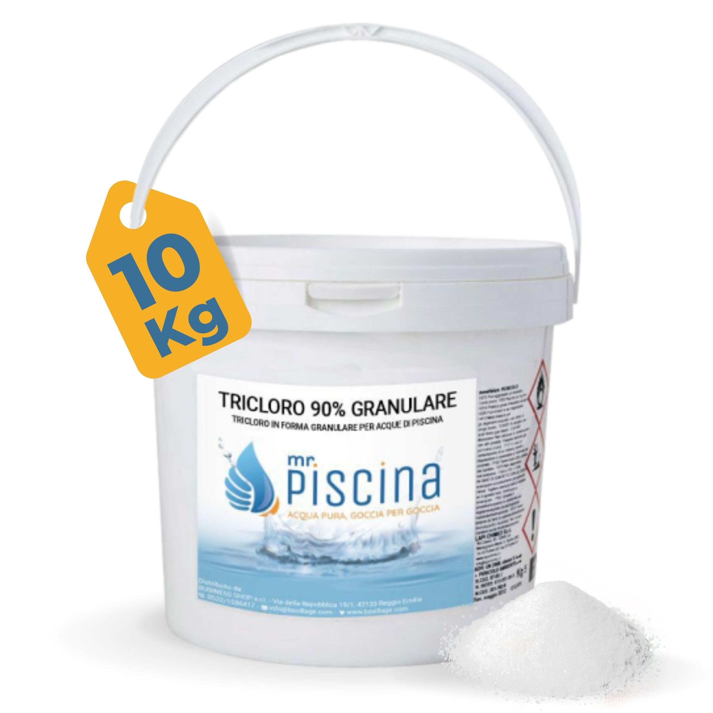 Tricloro Granulare per Piscina. Tricloro 90% per Manutenzione Acqua Piscina (10kg)