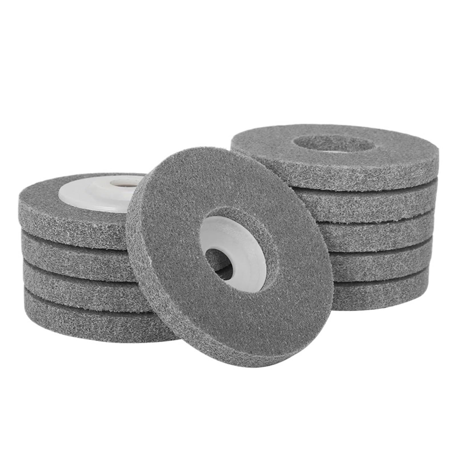 Muela abrasiva Amoladora angular Pulir Disco abrasivo de fibra de nailon de 4 pulgadas y 100 mm, disco abrasivo no tejido 7P, diámetro interior de 16 mm, rueda desoxidante for metal, 2/5/10 unidades(5
