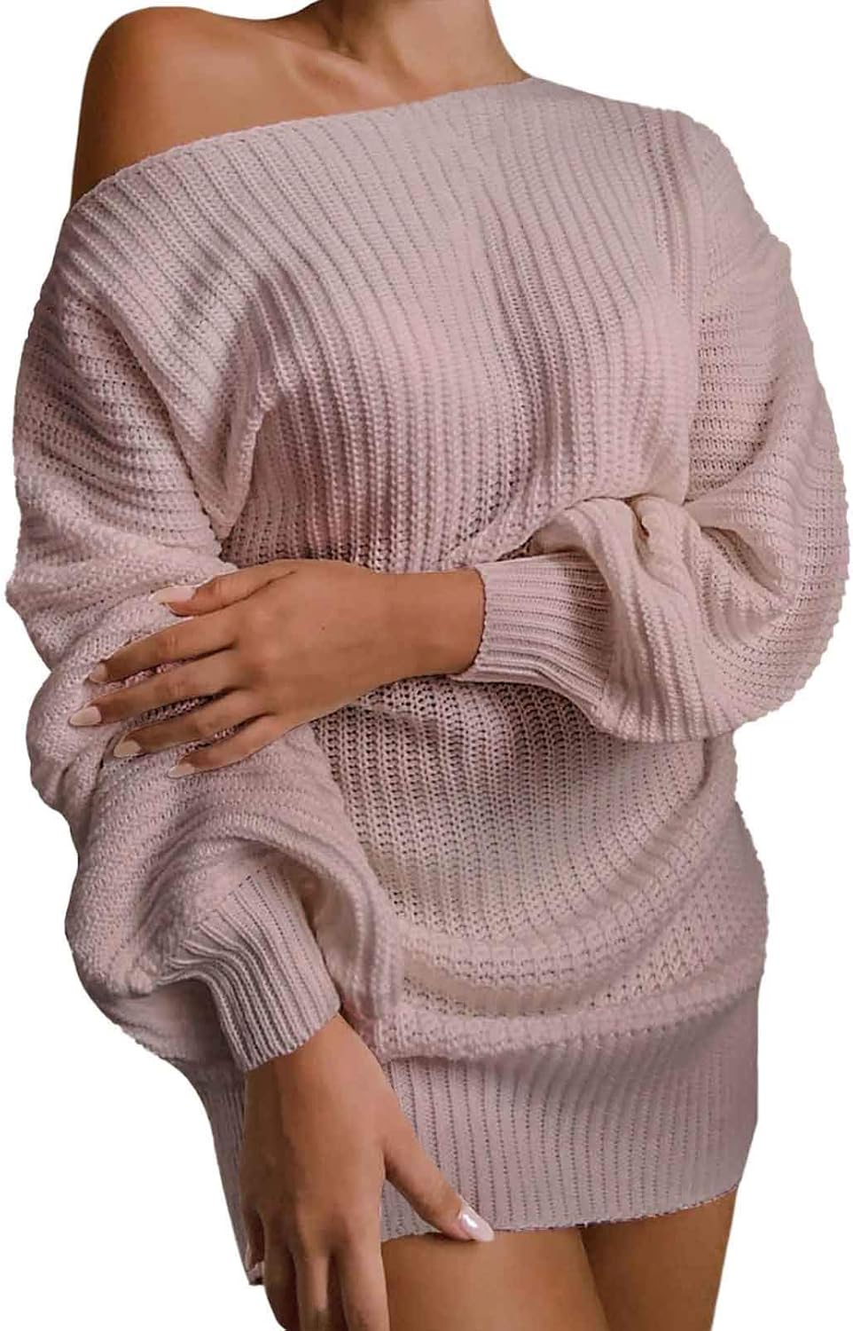 oversized pink sweater dress