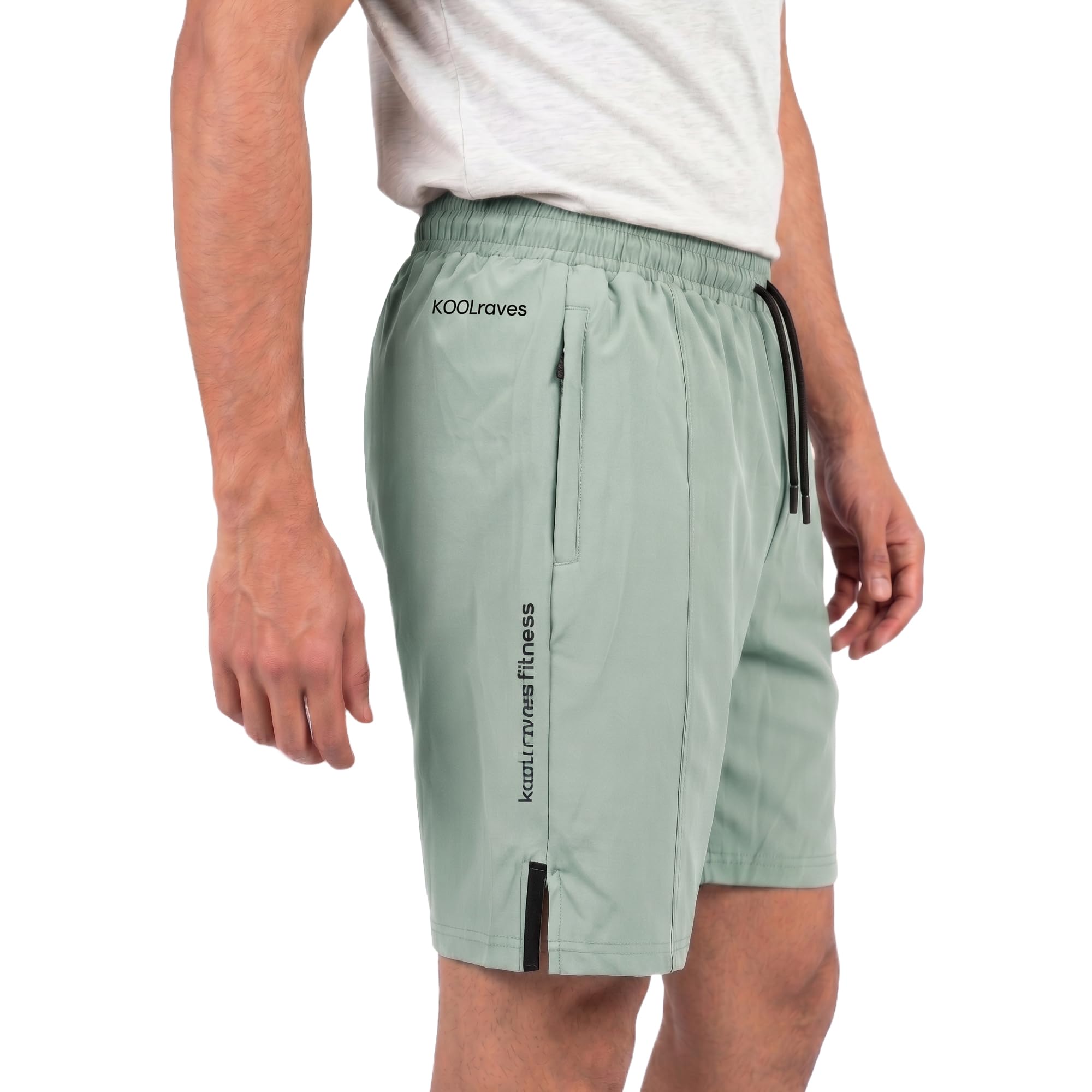 Men's Athletic Shorts, Nylon Spandex, Quick-Dry, Zipper Pockets, Running & Gym Workout | Plus Size Men's Regular Fit Solid Shorts-picture-21