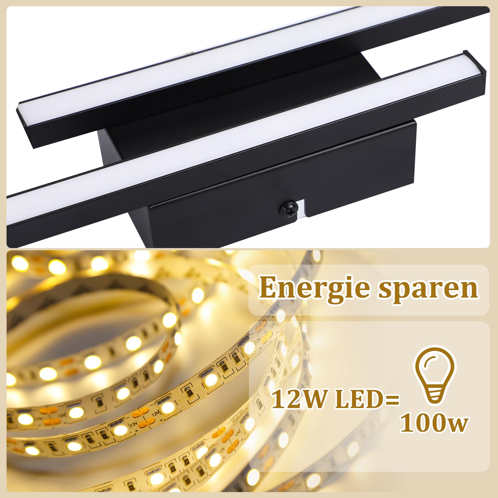 LED Deckenlampe Schwarz Flurlampe 3ER Deckenleuchte Küchenlampe | 4000K Naturweiß12W Schlafzimmerlampe Modern für Küche Schlafzimmer Balkon Esszimmer Wohnzimmer