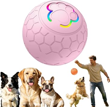 Interactive Smart BallAuto Rolling & Bouncing Dog Toy for Aggressive Chewers, Smart Interactive Ball with 3 Rolling Modes, Bouncy Throwable Enrichment Toy for Large Breeds