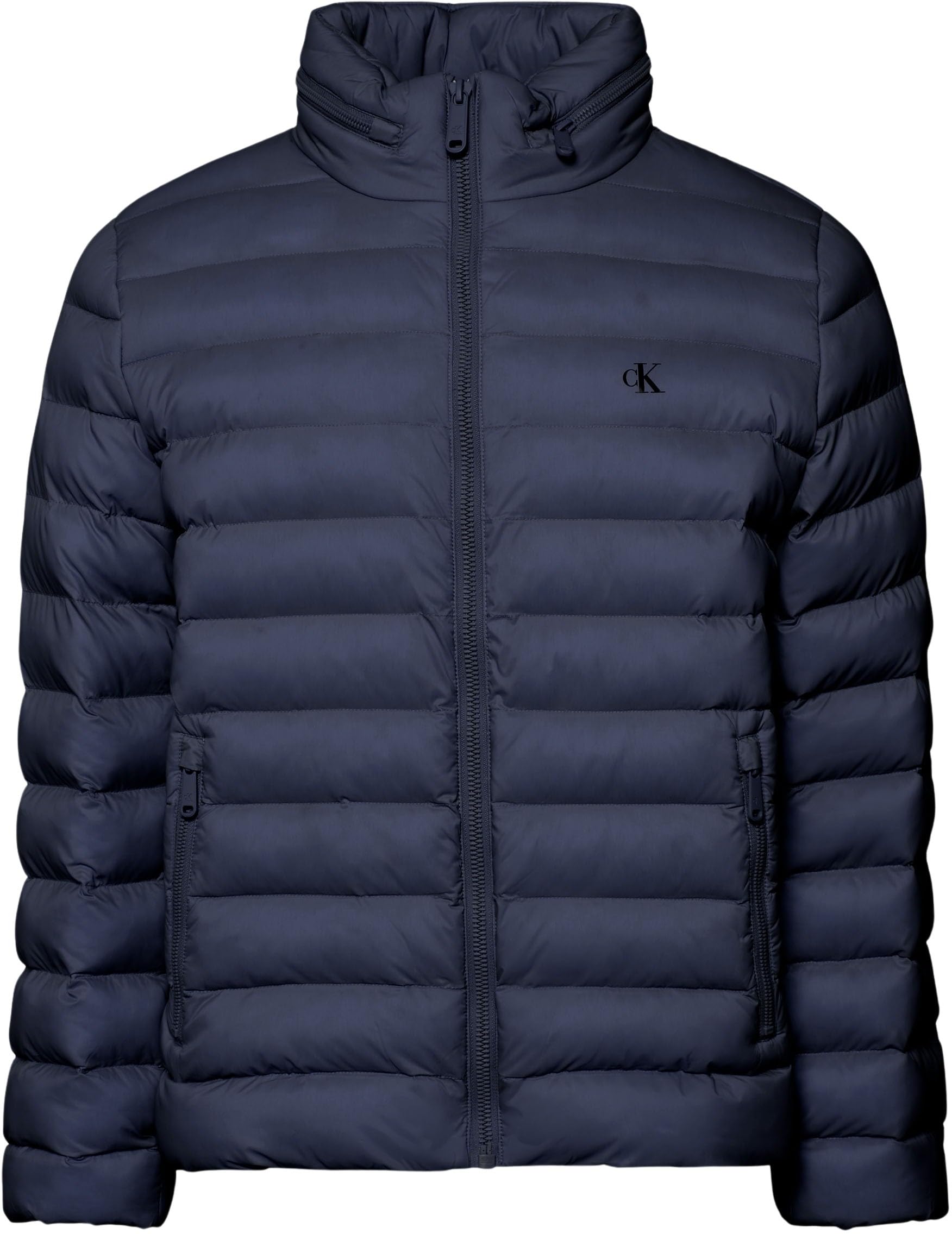 Calvin Klein Men Ls Ltwt Nylon Hd Puffer Jkt LV04RC511G Jackets, BLUE (Dark Sapphire), XL