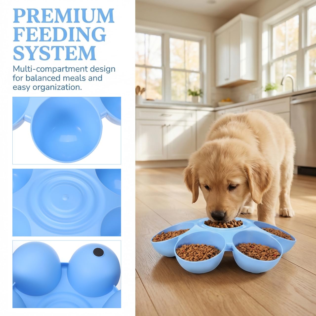 Yardwe Gamelle multifonction en forme de fleur en plastique de haute qualité pour plusieurs chats et chiens, facile à concevoir pour les friandises et les repas