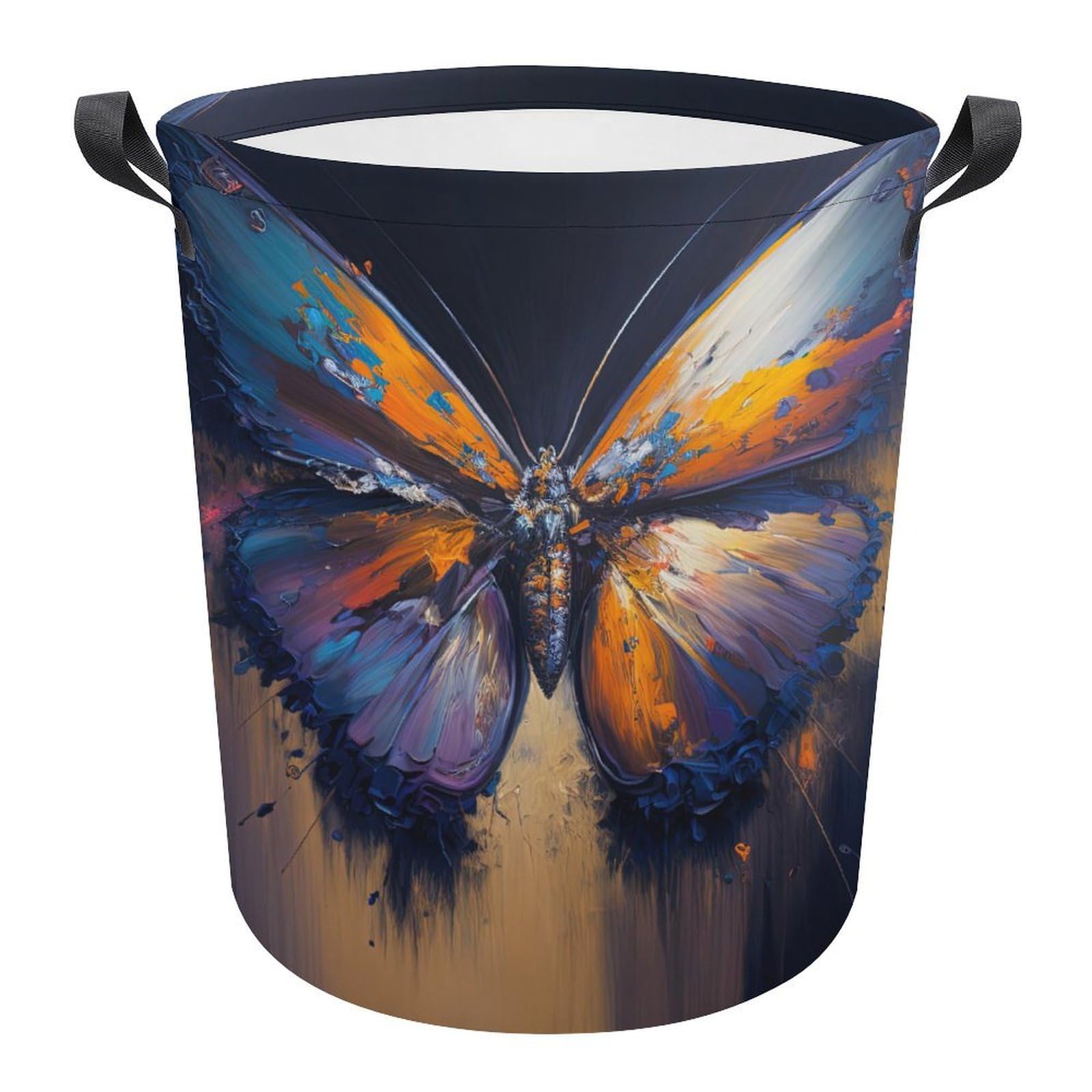 Cesta para la colada duradera de mariposas para acabar con la ropa tirada en la habitación
