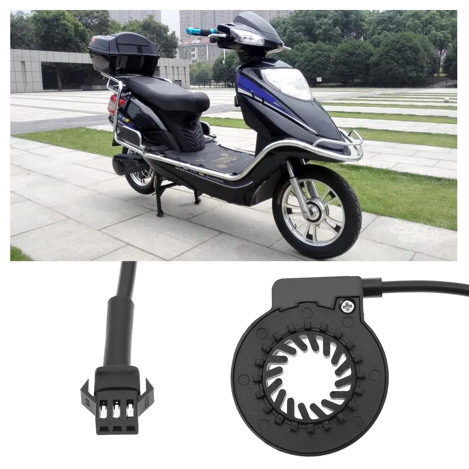 Pedale elettrico per bicicletta KT-V6L 6 Magneti Singal Hall Assist Sensore PAS Sistema a pedale Impermeabile Spina Cadenza Velocità Sensore E-Bike Accessori Nero