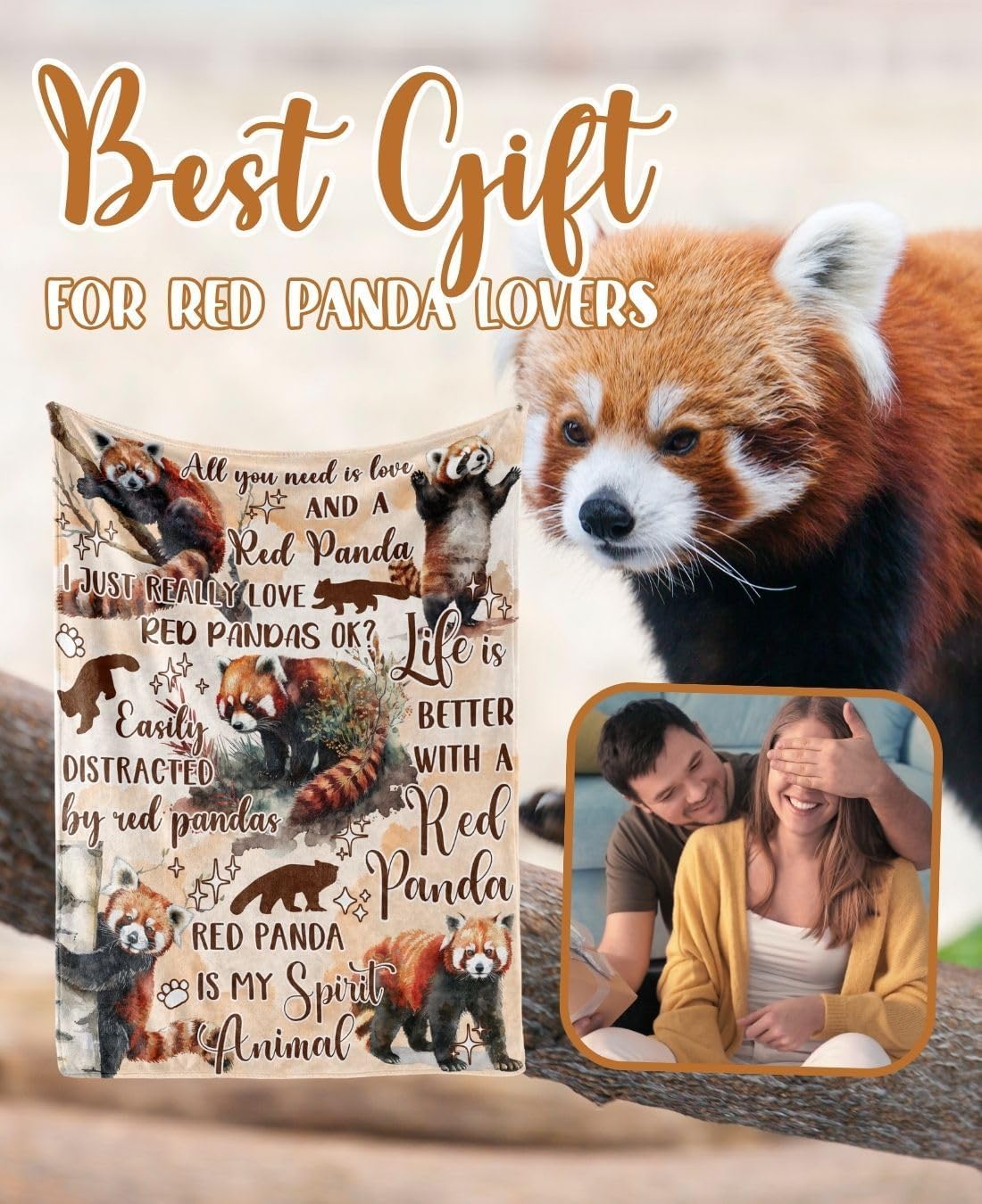 Red Panda Gifts Blanket for Women, Girls, Red Panda Lovers, 50" x 65" Throw for Birthday, Christmas - Image 7