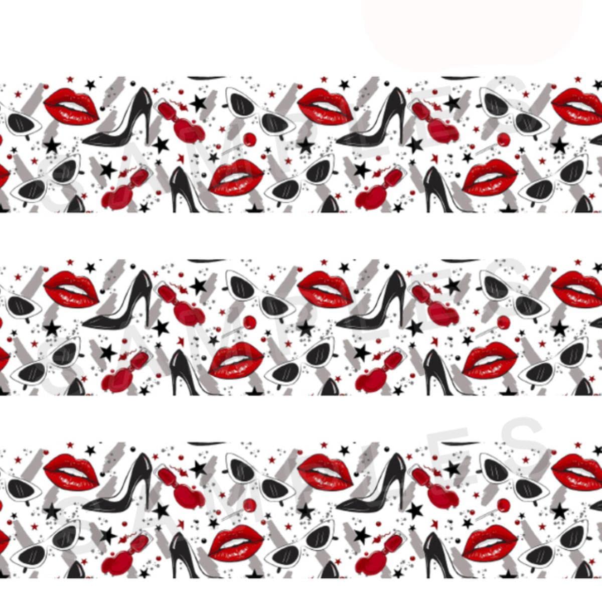 Valentine Day Hot Love Heart 50 Yards Grosgrain estampado, cinta de raso Accesorios para el cabello-2012259,38 mm Grosgrain