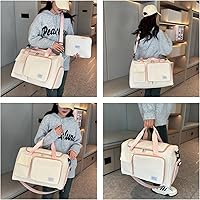 Vista 36 de Pequeña bolsa de gimnasio para mujer, bolsa de viaje con compartimento para zapatos