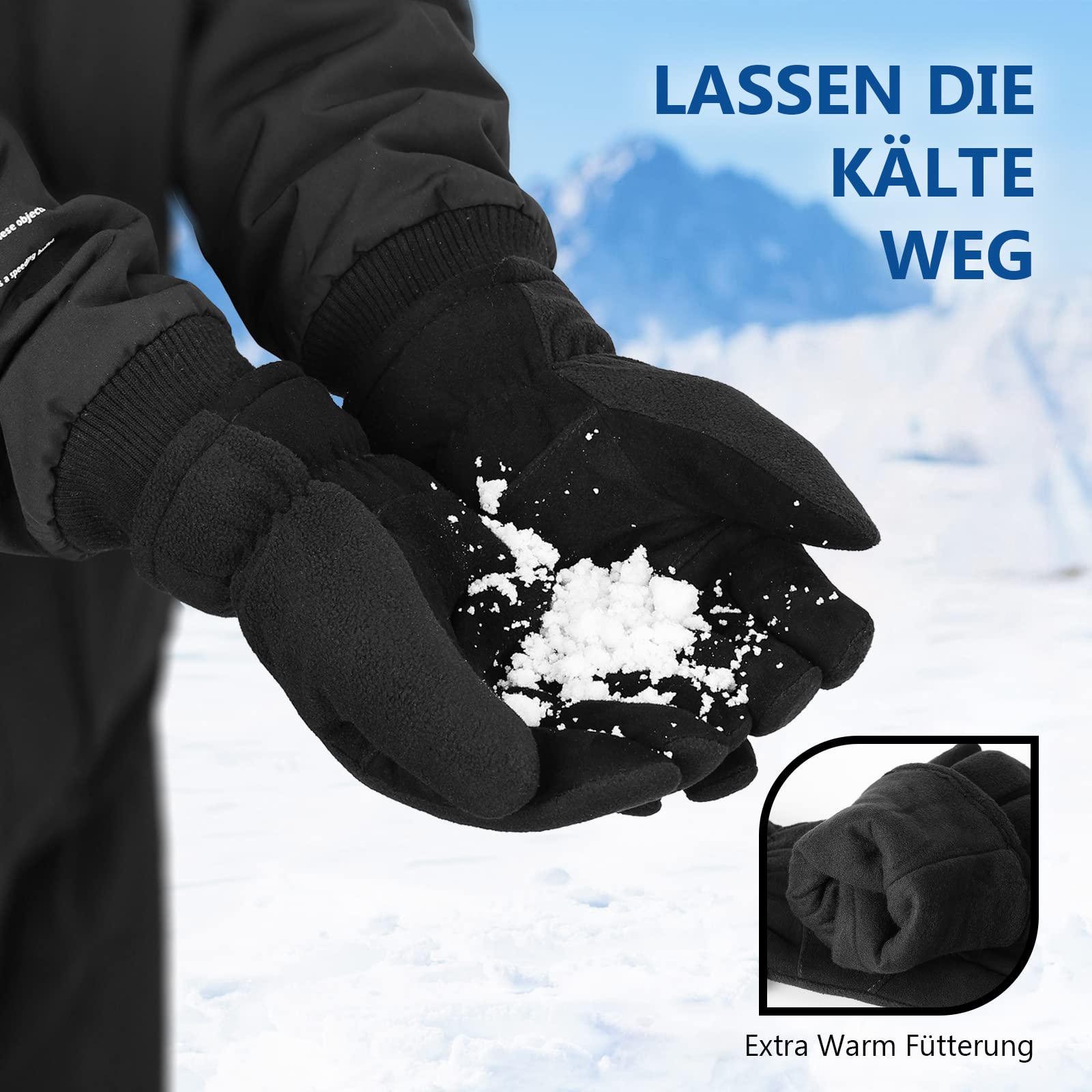 OZERO Guantes térmicos de Piel de Ciervo para Hombre y Mujer, Guantes de Invierno para Ciclismo y Correr