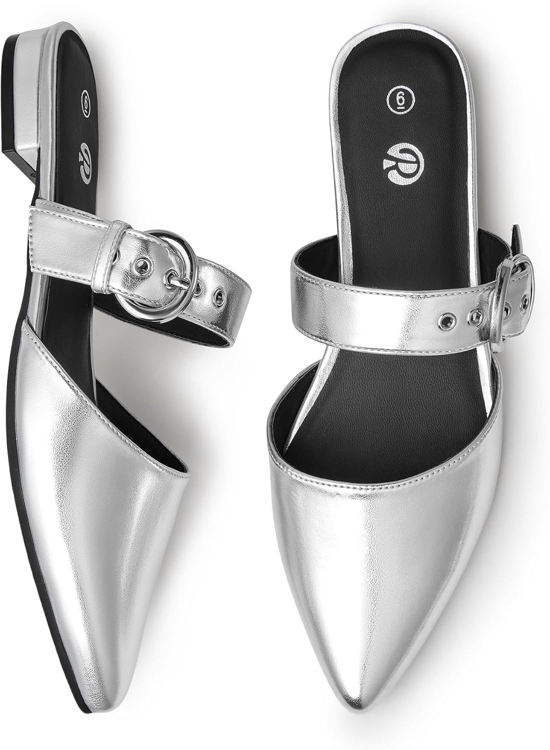 Rekayla Mules for Women Adjustable Strap Pointed Toe Backless Loafer Shoes… - Image 3