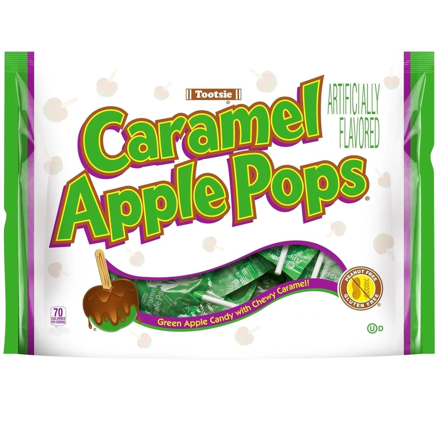 Tootsie Caramel Apple Pops Green 3.75 oz (Pack oF 2)…