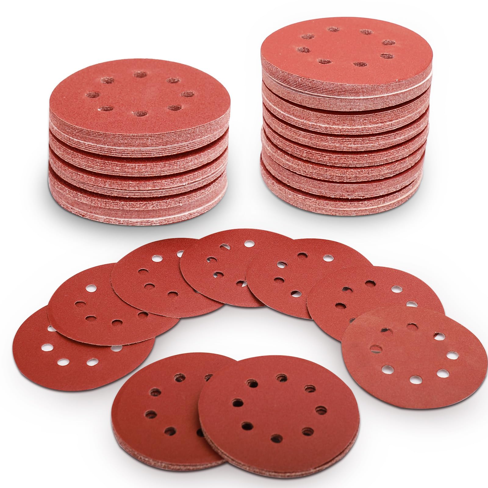 5 Inch Sanding Discs - 100 Pcs 180 Grit -1