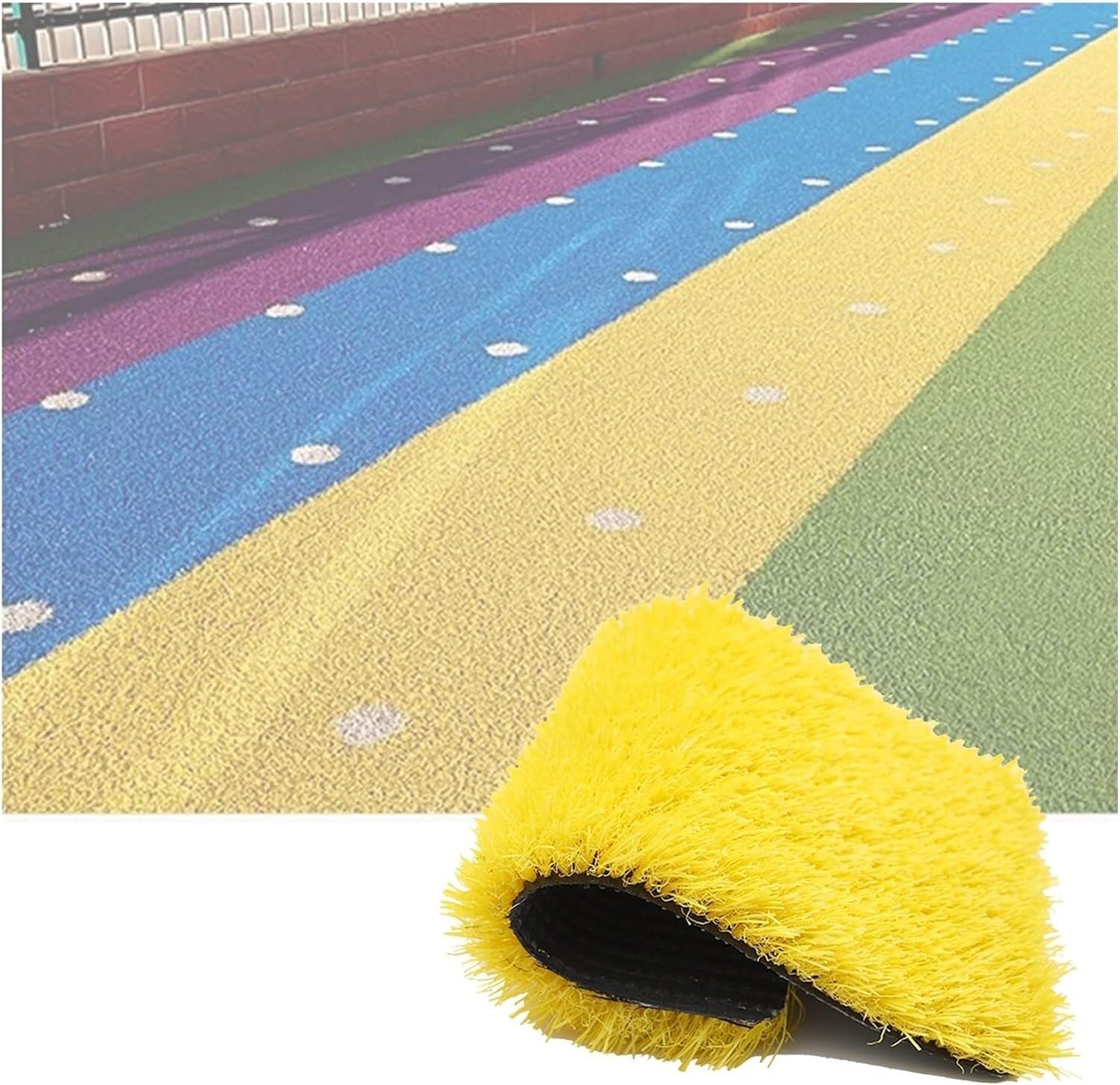 Gazon synthétique durable et découpable pour chiens - Pelouse jaune 19x78