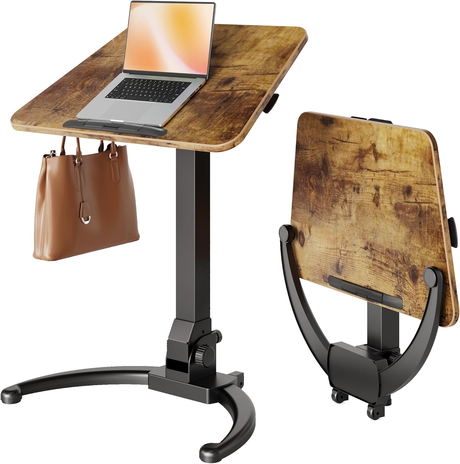Claiks Mobile Standing Desk, Small Rolling Standing Desk