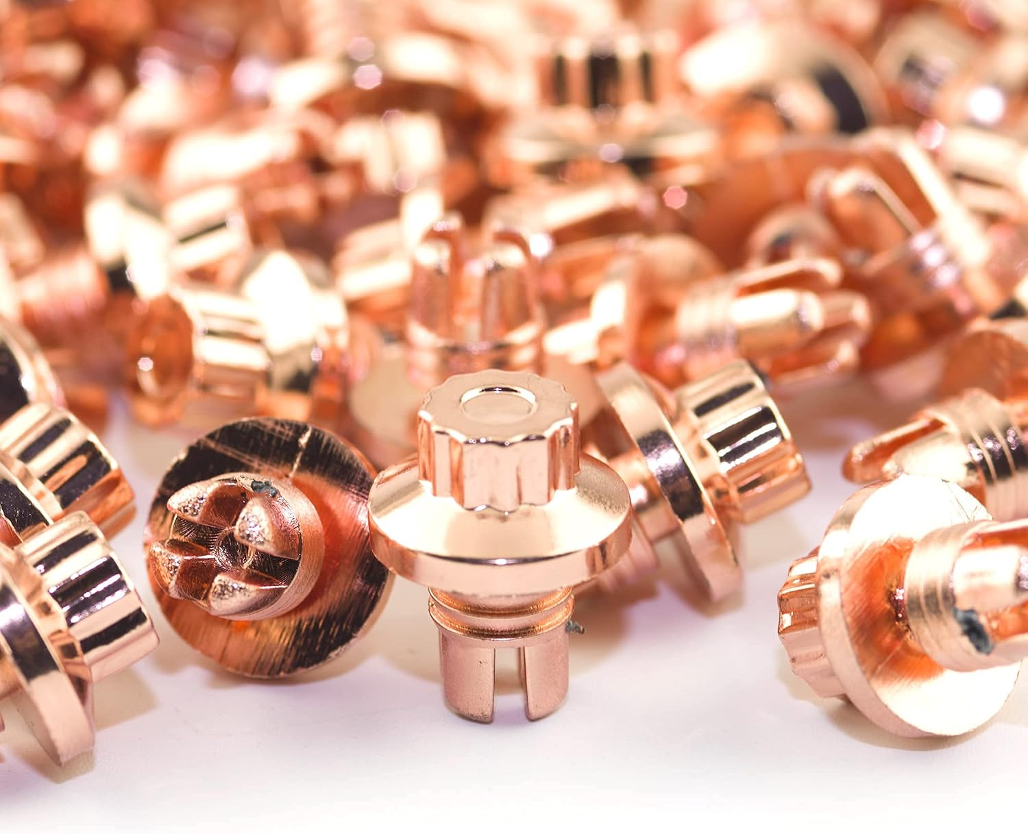 RTrhinoTuning 50pcs 14mm / 0.55in Wheel Rim Rivets for 8mm / 0.31 in Hole Replacement Decorative Nuts Screws Gold Copper