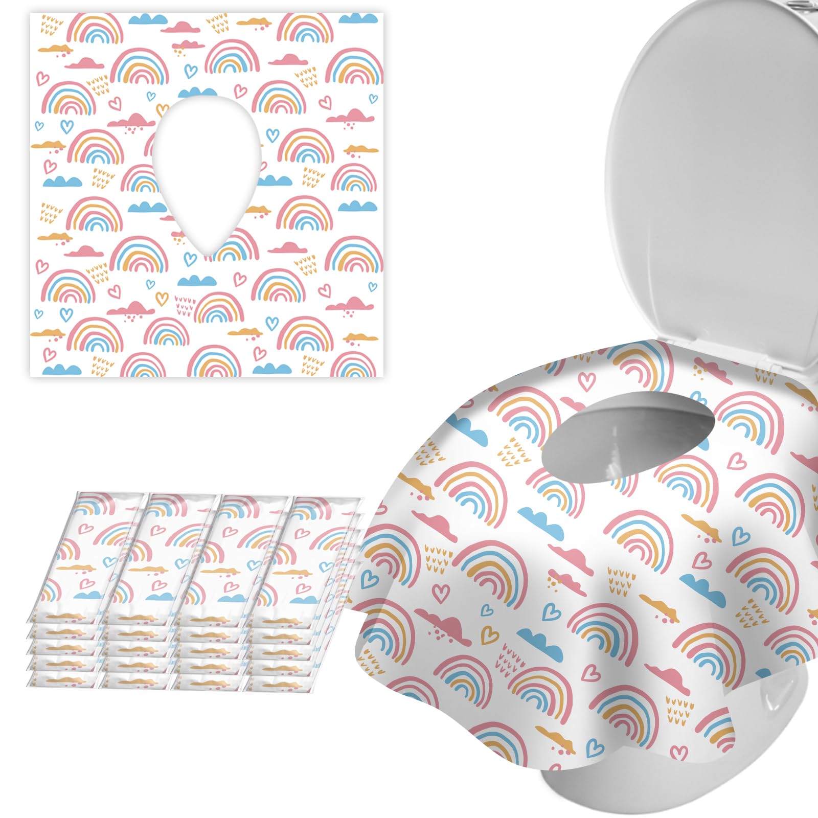 20 Pack Toilet Seat Covers Disposable for Bathroom Extra Large XL Size Waterproof Covers for Toddler Potty Training