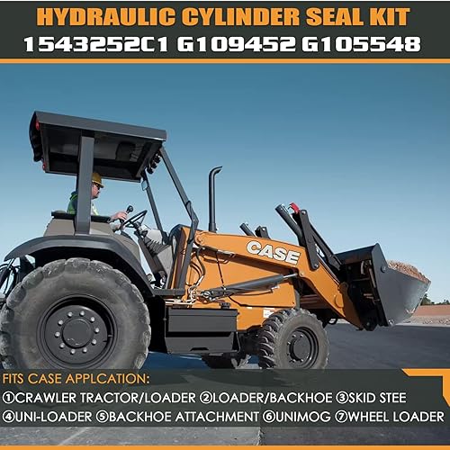 Miniatura 3 de Kit de sello de cilindro hidráulico 1543252C1 G109452 G105548 de 1.5 de varilla y 3 de diámetro para Case 350 350B 450 450B 480 480C 480E 580C 580D