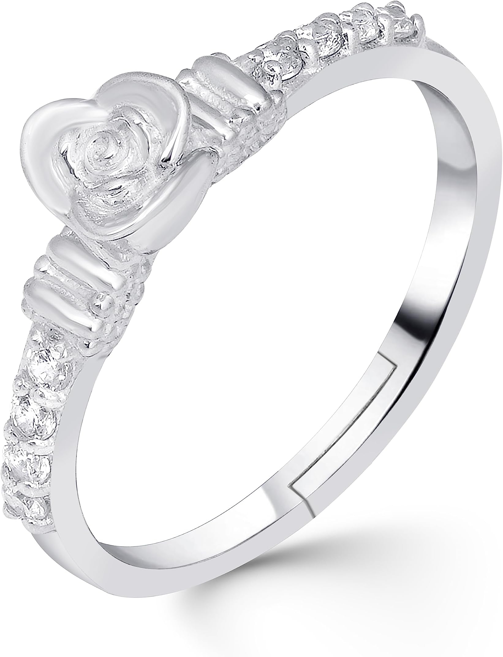 0.75Cttw Round Rose Shape Wedding Promise Ring Crafted In 925 Sterling Silver Anniversary Engagement Rings Jewelry Gifts for Her Wife Girlfriend Ring Size 7 | 6 Months Warranty*