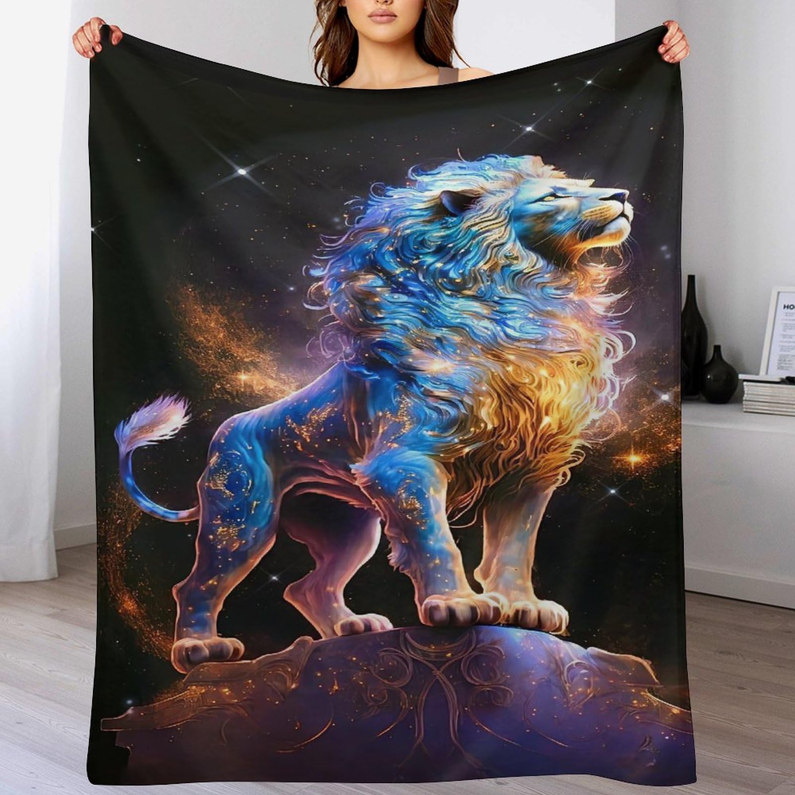 Couverture flannel polaire lion douce haut de gamme pour séjour d'exception