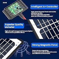 Vista 4 de POWOXI - Kit de panel solar de 12 V 20 W magnético + controlador de carga MPPT impermeable, cargador de batería solar y mantenedor, cargador solar